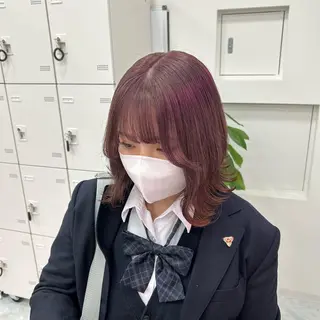 セミロング カラー ヘアアレンジ mai🍑暖色カラー /レイヤー💖のヘアスタイル