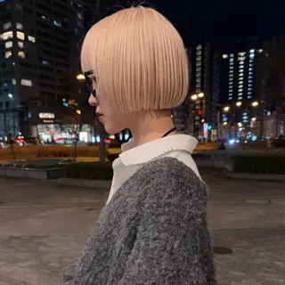 ショート ボブ/ハイトーン/ 岡山駅/別曽遥也のヘアスタイル