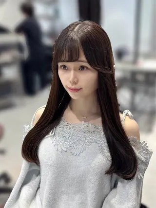 ロング ninaアイドル前髪 ×透明感🎀のヘアスタイル