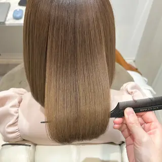 セミロング 似合わせ艶髪カラー ❤️ハダユミのヘアスタイル
