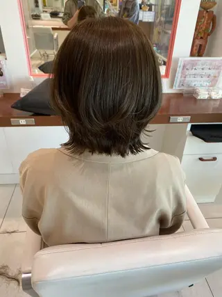 ミディアム カラー ウルフカット ハッシュカット/七海のヘアスタイル
