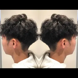 パーマ メンズ 韓国レイヤー×透明感 カラー/山崎一輝のヘアスタイル