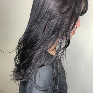 ロング カラー mana 暖色カラーカットのヘアスタイル
