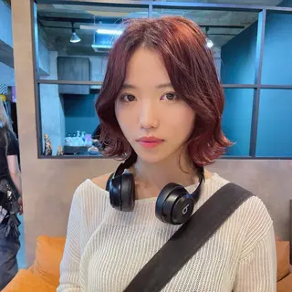 ミディアム カラー ボブ/ミルクティー /博多/DAI/店長のヘアスタイル