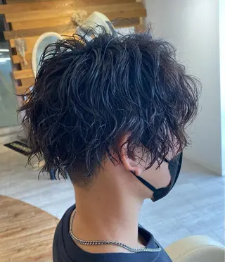 ミディアム パーマ メンズ 金子 富士のヘアスタイル