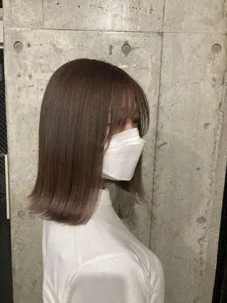 ミディアム カラー 髪質改善.縮毛矯正 ×韓国ヘアyukiのヘアスタイル