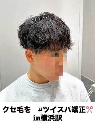 パーマ メンズ 🟦横浜駅メンズパー マ｜小上馬淳司🟦のヘアスタイル