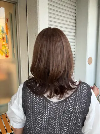 ミディアム カラー 【ツヤ髪特化】 スズキアキエのヘアスタイル