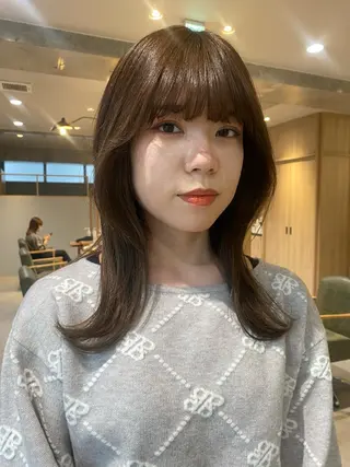 ミディアム カラー RISAKO レイヤーカット🎀のヘアスタイル