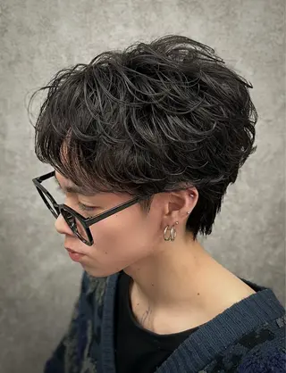 ショート パーマ メンズ メンズウルフ特化🐺 🔥長山耕大🔥のヘアスタイル