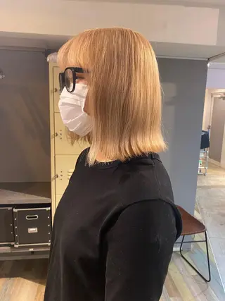 ミディアム カラー ブリーチなしベージュ カラー✨Takeのヘアスタイル