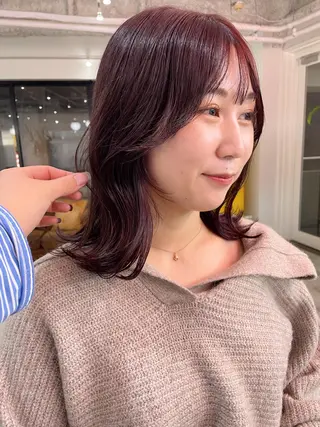 ミディアム カラー パーマ 💖美髪矯正💖 辻未侑のヘアスタイル