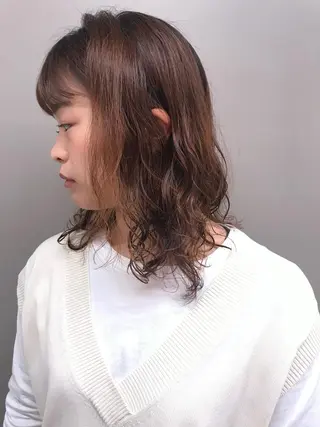 ミディアム 💖艶と似合わせ💖 カラーカット💖のヘアスタイル