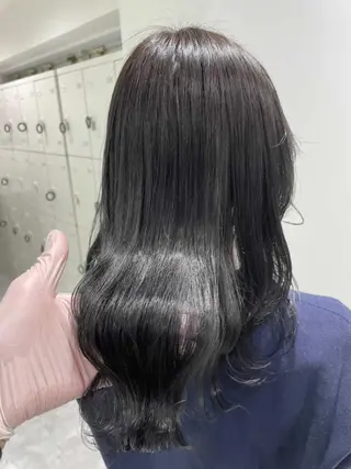 セミロング カラー パーマ ヘアアレンジ ネイル マツエク・マツパ 韓国風ベージュ🤎 赤みなし🌿横浜🤎のヘアスタイル