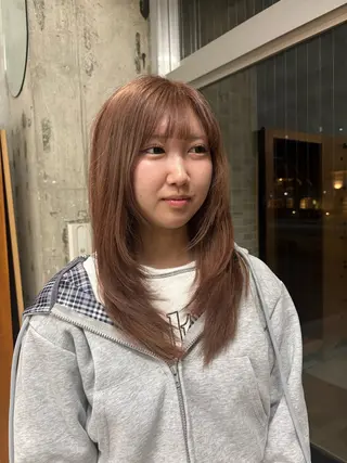ミディアム カラー 似合わせパーマ 鮫島竜海のヘアスタイル