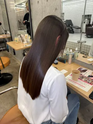 ロング 縮毛矯正×髪質改善× 艶髪カラー 吉原和磨のヘアスタイル