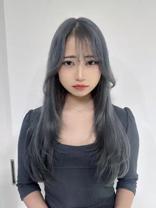 ロング カラー ウルフ&レイヤー特化 まとまる美髪矯正のヘアスタイル