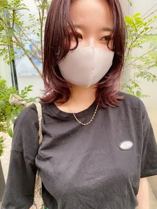 ミディアム カラー パーマ ヘアアレンジ 🫧umu.🫧韓国 /レイヤー/ハッシュのヘアスタイル