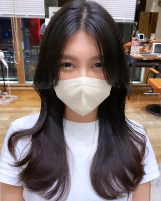 ロング カラー 顔まわりカット🌟 くびれヘア/寺門遥輝のヘアスタイル