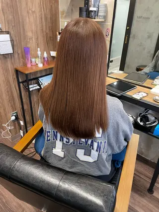 セミロング カラー Lull1人美容室 バレイヤージュのヘアスタイル