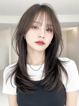 ロング カラー 莉乃/縮毛矯正/髪質 改善/艶カラーのヘアスタイル