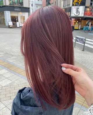 ミディアム カラー パーマ ヘアアレンジ メンズ キッズ ネイル マツエク・マツパ アイブロウ mona/ ストレートスタイル✨のヘアスタイル