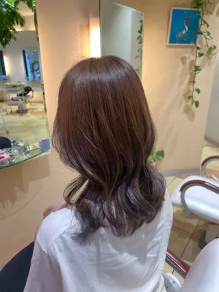 セミロング カラー 最高の髪質改善🩵 艶カラー 惠美のヘアスタイル