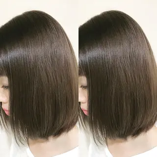ミディアム カラー 韓国レイヤーカット/ ダブルカラーのヘアスタイル