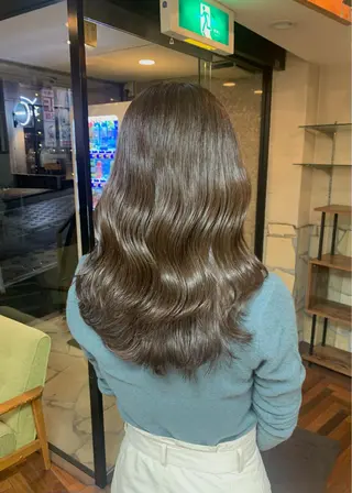 セミロング カラー 矢野 晃平のヘアスタイル