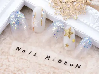 ネイル ネイルリボン 受付スタッフのネイルデザイン