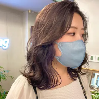 ミディアム カラー パーマ ヘアアレンジ メンズ キッズ ネイル マツエク・マツパ 前川 朋香のヘアスタイル