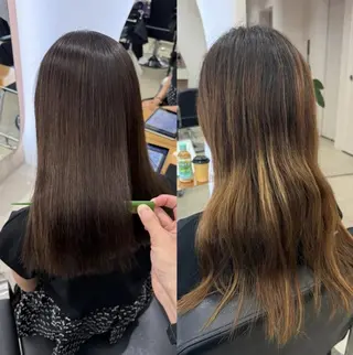 ロング カラー パーマ 似合わせ/髪質改善 /Bonheur京介のヘアスタイル