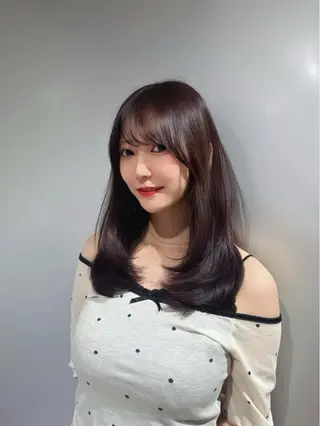 セミロング カラー 髪質改善/透明感ヘア にちか🐰のヘアスタイル