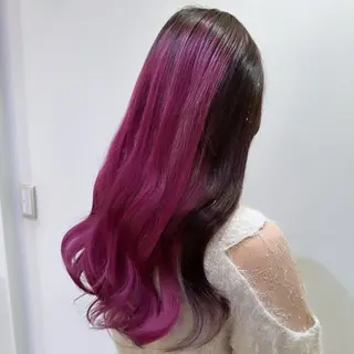 ミディアム 横浜🍒ルーツカラー エクステ／RIEのヘアスタイル