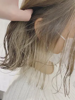 ミディアム メンズスタイル バレイヤージュ　齋藤のヘアスタイル