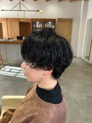 ショート パーマ 佐藤 悠生 メンズパーマ.カットのヘアスタイル