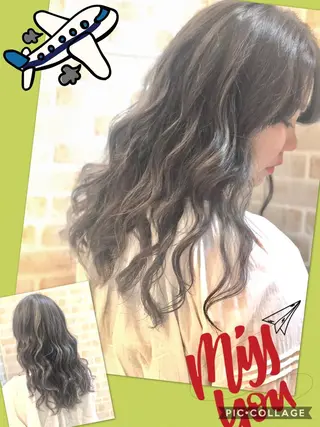 セミロング カラー 永島 桜のヘアスタイル