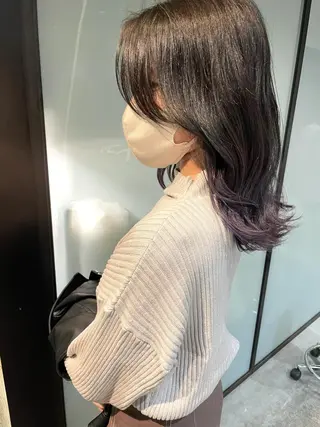 ミディアム カラー ハイライトが 得意なニキです😊のヘアスタイル