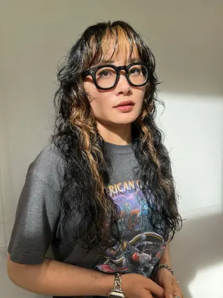 セミロング カラー パーマ SALOWIN熊本 yuseiのヘアスタイル