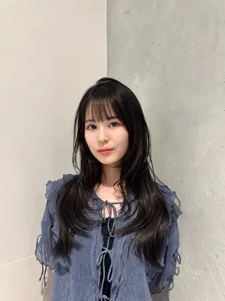 ロング ulu名古屋栄所属・落合しほ/韓国ヘア/ 髪質改善/縮毛矯正のヘアスタイル