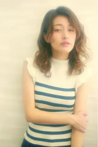 セミロング カラー パーマ ヘアアレンジ メンズ キッズ ネイル マツエク・マツパ EnBlesS西宮 マンツーマン神道有基のヘアスタイル