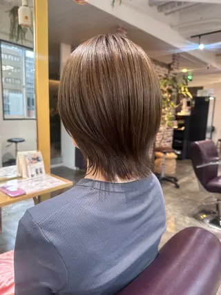 ミディアム カラー Saki💛心斎橋 レイヤー/艶髪のヘアスタイル