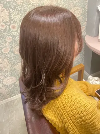 セミロング hair make echo滿木あい花のヘアスタイル