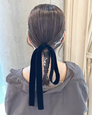セミロング ヘアアレンジ サソウ ユリエ🥥のヘアスタイル