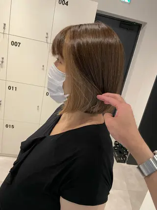 ミディアム カラー レイヤー×髪質改善 ×透明感/杉田 圭のヘアスタイル