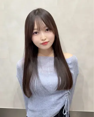 ロング 縮毛矯正クロスパーマ 益子達也のヘアスタイル