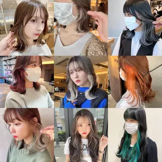 カラー レイヤー/顔まわり 縮毛矯正/月城宏清のヘアスタイル