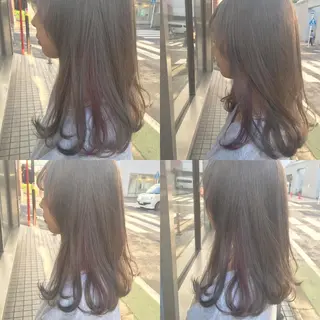 セミロング カラー パーマ ヘアアレンジ ハイトーン特化🤍 浦住のヘアスタイル