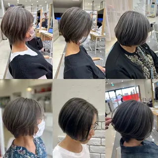 ショート カラー 太白区/白髪ぼかし ハイライト/千葉達人のヘアスタイル
