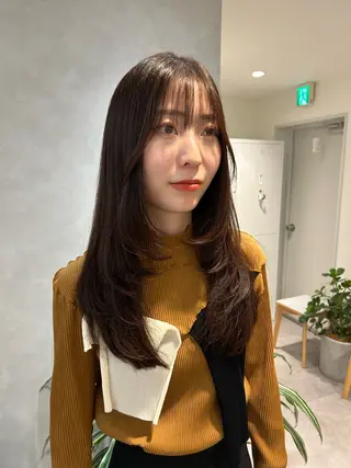 セミロング カラー Hatsune 🐯レイヤーカットのヘアスタイル